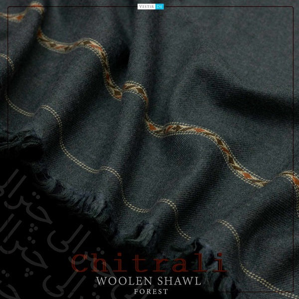 Chitrali Woolen Shawl Dark Grey